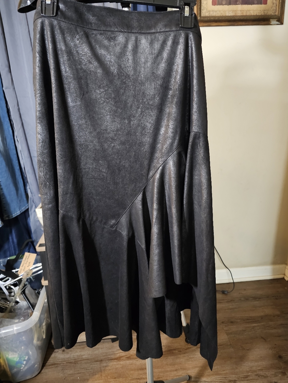 WOMEN'S LISA RINNA BLACK FAUX SUEDE SKIRT SIZE XL